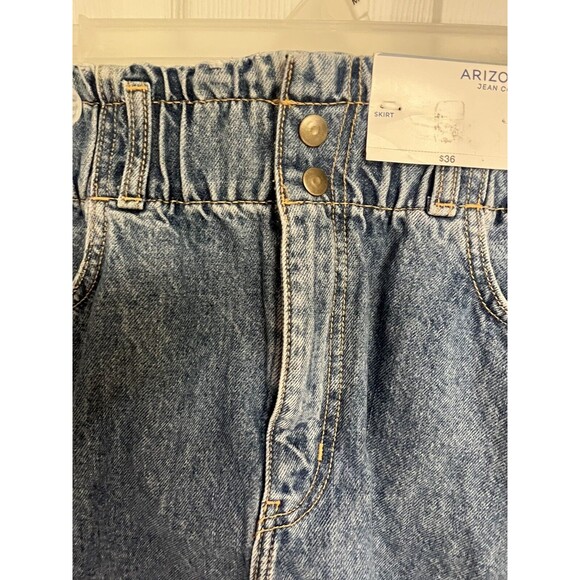 VTG Y2K Denim Skirt Arizona NWT Jean Paper Bag Mini Light Acid Wash Sz 11 - Picture 4 of 11